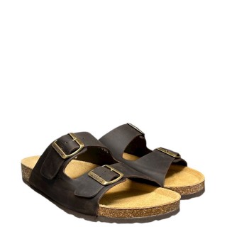 Ανδρικές Σαγιονάρες & Παντόφλες SMD9206-001-D05-FLINT Δέρμα Κονιάκ LUMBERJACK