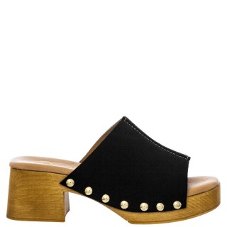 Γυναικεία Mules 748-24092 Δέρμα Καστόρι Μαύρο MARILA