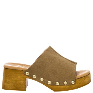 Γυναικεία Mules 748-24092 Δέρμα Καστόρι Μπεζ MARILA
