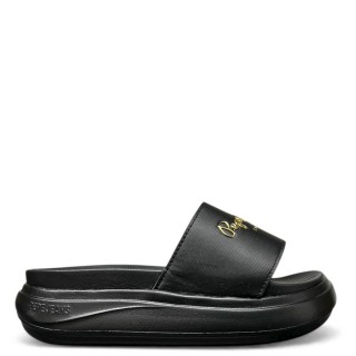 Γυναικείες Παντόφλες PLS700001-999-BELLA LOG Αδιάβροχο Ύφασμα Μαύρο PEPE JEANS