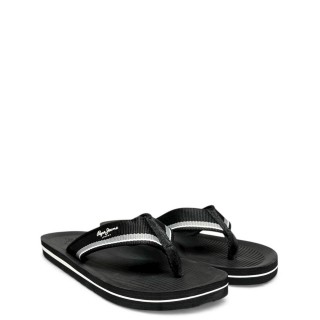 Ανδρικές Σαγιονάρες & Παντόφλες PMS700021-999-WEST BOAT Ύφασμα Μαύρο PEPE JEANS