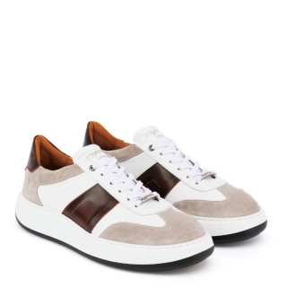 Ανδρικά Sneakers 942 Δέρμα-Δέρμα Καστόρι Λευκό-Μπεζ Raymont