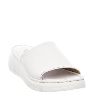Γυναικείες Παντόφλες 580-24002 Δέρμα Λευκό RELAXSHOE