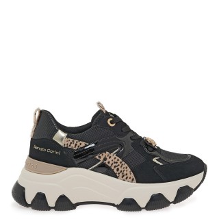Γυναικεία Sneakers V119R81032R5 Eco-Leather Nubuck Μαύρο-Λεοπάρ RENATO GARINI Γυναικεία Sneakers V119R81032R5 Eco-Leather Nubuck Μαύρο-Λεοπάρ RENATO GARINI