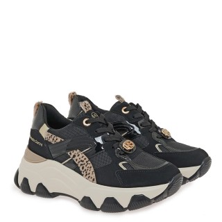Γυναικεία Sneakers V119R81032R5 Eco-Leather Nubuck Μαύρο-Λεοπάρ RENATO GARINI Γυναικεία Sneakers V119R81032R5 Eco-Leather Nubuck Μαύρο-Λεοπάρ RENATO GARINI