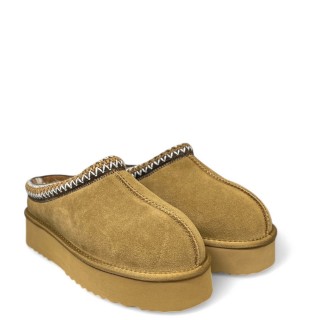 Γυναικεία Mules V132E8012416 Δέρμα Καστόρι Camel RENATO GARINI