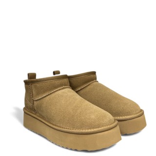 Γυναικεία Μποτάκια V332E8032416 Δέρμα Καστόρι Camel RENATO GARINI