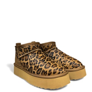 Γυναικεία Μποτάκια V332E8032869 Δέρμα Pony Skin Λεοπάρ RENATO GARINI