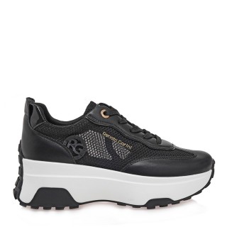 Γυναικεία Sneakers W119R53434W5 Eco-Leather-Δίχτυ Μαύρο RENATO GARINI