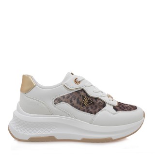 Γυναικεία Sneakers W119R57035X9 Eco-Leather-Ύφασμα Φιλτιρέ Λευκό-Λεοπάρ RENATO GARINI