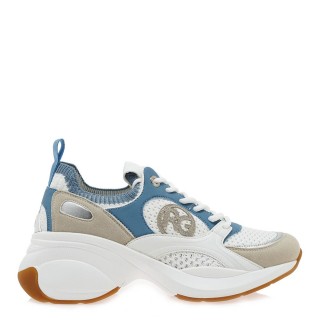 Γυναικεία Sneakers W119R6503481 Ελαστικό Ύφασμα Λευκό-Σιέλ RENATO GARINI