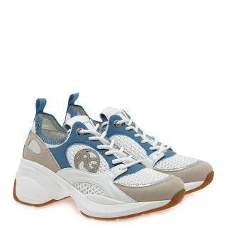 Γυναικεία Sneakers W119R6503481 Ελαστικό Ύφασμα Λευκό-Σιέλ RENATO GARINI