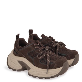 Γυναικεία Sneakers X103R01241N7 Δέρμα Καστόρι Καφέ-Λεοπάρ RENATO GARINI