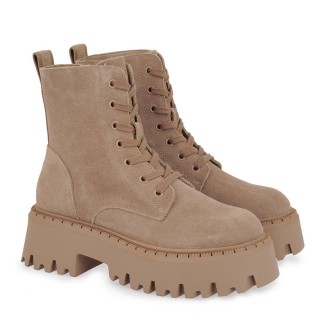 Γυναικεία Μποτάκια X303R2383416 Δέρμα Καστόρι Camel RENATO GARINI