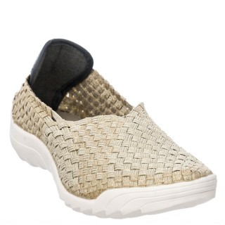Γυναικεία Sneakers 906-24001 Ελαστικό Ύφασμα Χρυσό ROCK SPRING