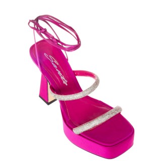 Γυναικεία Πέδιλα 22-564 Σατέν-Στράς Φούξια SANTE