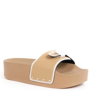 Γυναικείες Παντόφλες SHF31182-Pescura Moon Wedge Καουτσούκ Μπεζ SCHOLL