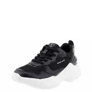 Γυναικεία Sneakers 11358 Ύφασμα Eco Leather Μαύρο Seven