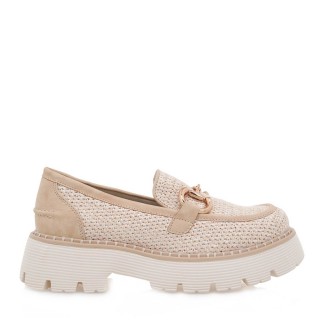 Γυναικεία Μοκασίνια & Loafers U199F9653284 Ψάθα Μπεζ SEVEN