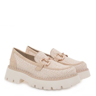Γυναικεία Μοκασίνια & Loafers U199F9653284 Ψάθα Μπεζ SEVEN