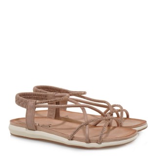 Γυναικεία Πέδιλα U489Q811206E Eco-Leather-Στράς Nude SEVEN