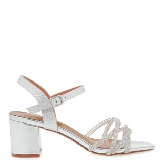 Γυναικεία Πέδιλα U490E208419H Eco-Leather-Στράς Ασημί SEVEN