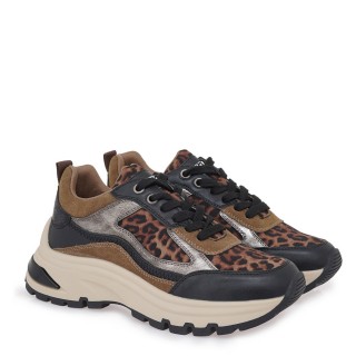 Γυναικεία Sneakers V101A2432019 Eco-Leather Μαύρο-Λεοπάρ SEVEN