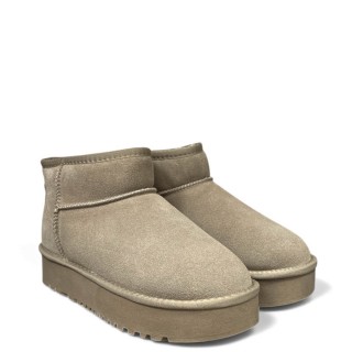 Γυναικεία Μποτάκια V339W5512585 Δέρμα Καστόρι Μπεζ SEVEN