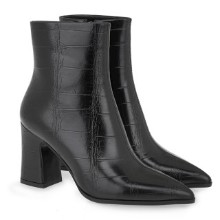 Γυναικεία Μποτάκια V367V1214024 Eco-Leather Κροκό Μαύρο SEVEN