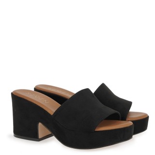 Γυναικεία Mules W485L8814004 Eco-Suede Μαύρο SEVEN