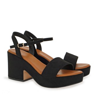 Γυναικεία Πέδιλα W485L8824004 Eco-Suede Μαύρο SEVEN