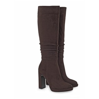 Γυναικείες Μπότες X267V9846504 Eco-Suede Καφέ SEVEN