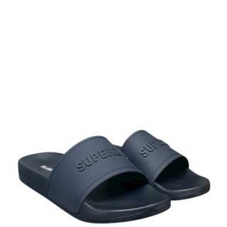 Ανδρικές Σαγιονάρες & Παντόφλες MF310271A-98T-LOGO POOL SLIDE Σιλικόνη Μπλέ SUPERDRY