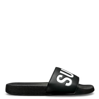 Ανδρικές Σαγιονάρες & Παντόφλες MF310291A- SUPERDRY POOL SLIDE Αδιάβροχο PVC Μαύρο-Λευκό SUPERDRY