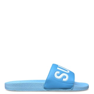 Γυναικείες Παντόφλες WF310256A-SUPERDRY POOL SLIDE Αδιάβροχο PVC Σιέλ SUPERDRY