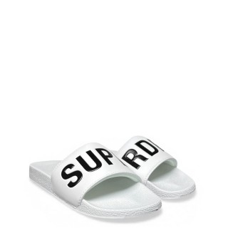 Γυναικείες Παντόφλες WF310256A-SUPERDRY POOL SLIDE Αδιάβροχο PVC Λευκό SUPERDRY