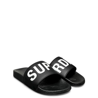 Γυναικείες Παντόφλες WF310256A-SUPERDRY POOL SLIDE Αδιάβροχο PVC Μαύρο SUPERDRY