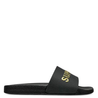 Γυναικείες Παντόφλες WF310257A-PREMIUM METALLIC POOL SLIDE Σιλικόνη Μαύρο-Χρυσό SUPERDRY