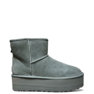 Γυναικεία Μποτάκια 1134991-RNS-W CLASSIC MINI PLATFORM Δέρμα Καστόρι Γκρι UGG