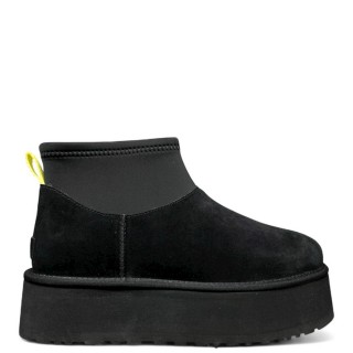 Γυναικεία Μποτάκια 1168170-BLK-Classic Mini Dipper Δέρμα Καστόρι-Ελαστική Λύκρα Μαύρο UGG