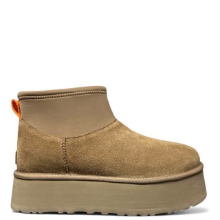 Γυναικεία Μποτάκια 1168170-CHE-Classic Mini Dipper Δέρμα Καστόρι-Ελαστική Λύκρα Ταμπά UGG