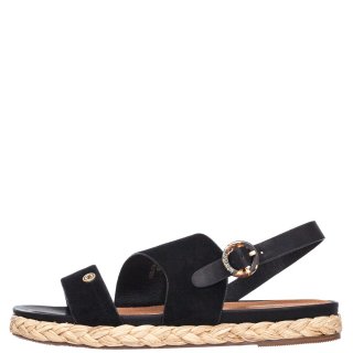 Γυναικεία Πέδιλα WL01502A-MALAGA-ALMA Δέρμα-Eco-Suede Μαύρο Wrangler